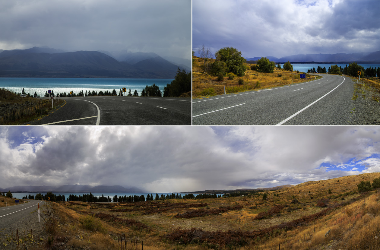     (Lake Pukaki)      (Mount Cook).