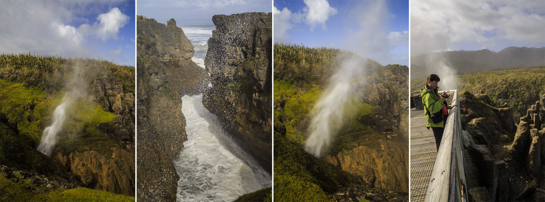     (Pancake Rocks).<br>      Chimney Pot Blowhole.