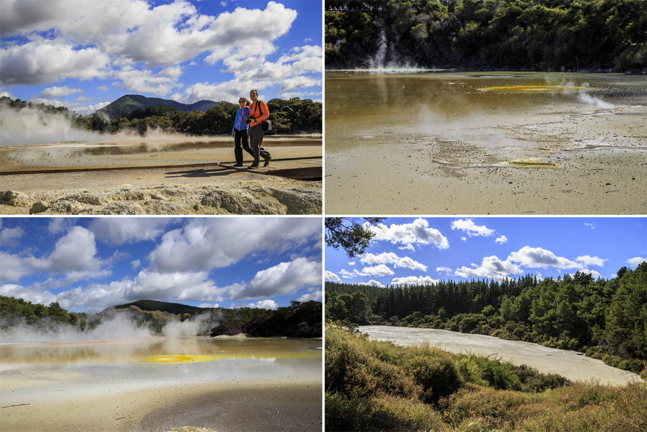  (Rotorua).<br>  Wai-O-Tapu Thermal Wonderland.<br>    ,     (Artist's Palette)       (The Primrose Terrace).