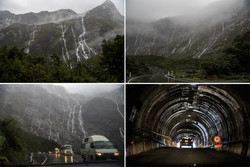       (Milford Sound).     (Homer Tunnel).