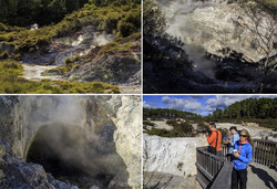  (Rotorua).   Wai-O-Tapu Thermal Wonderland.   (Rainbow Crater)    (Thunder Crater).