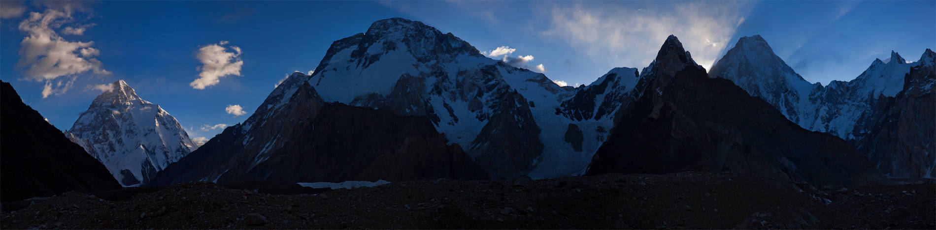       K2.<br>  - (Baltoro Muztagh Range).<br> K2,   - (Broad Peak),   IV (Gasherbrum IV).