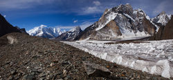       (Godwin Austen Glacier)      - (Broad Peak BC).<br>  Marble Peak 6238,  Chogolisa 7665.