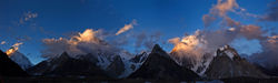   - (Baltoro Muztagh Range)        (Concordia)     (Baltoro Glacier).<br> : K2, Broad Peak, Gasherbrum IV,V, VI.