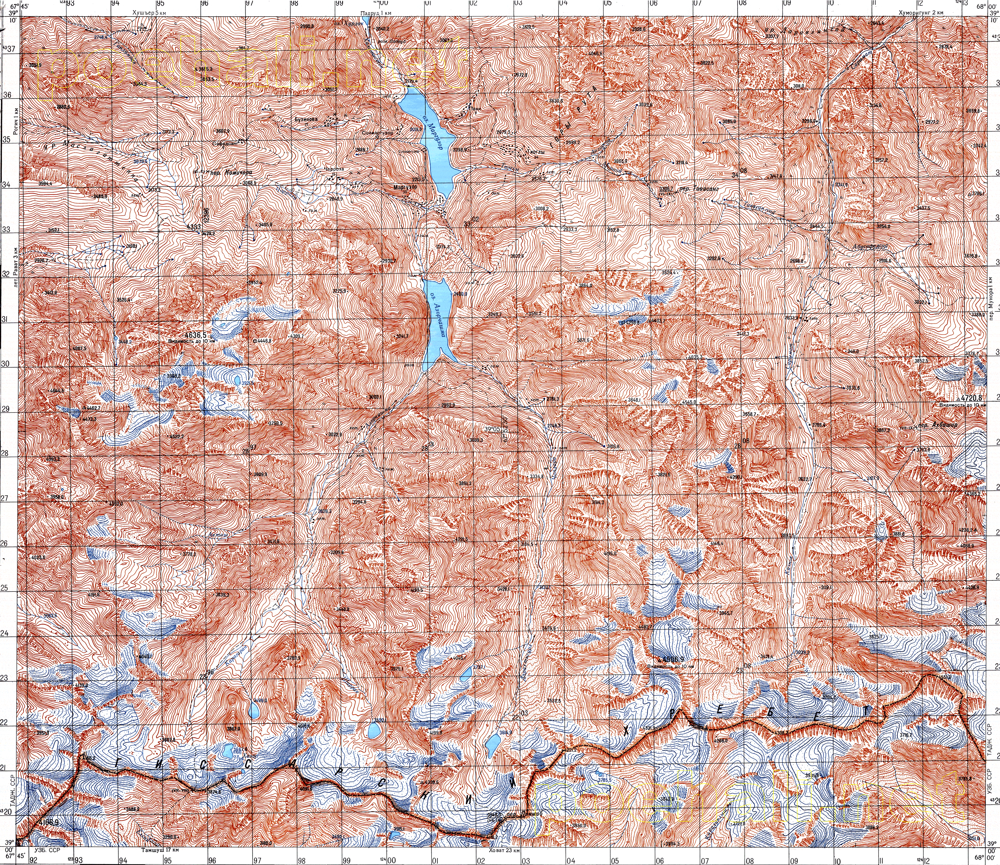 Карта фанских гор